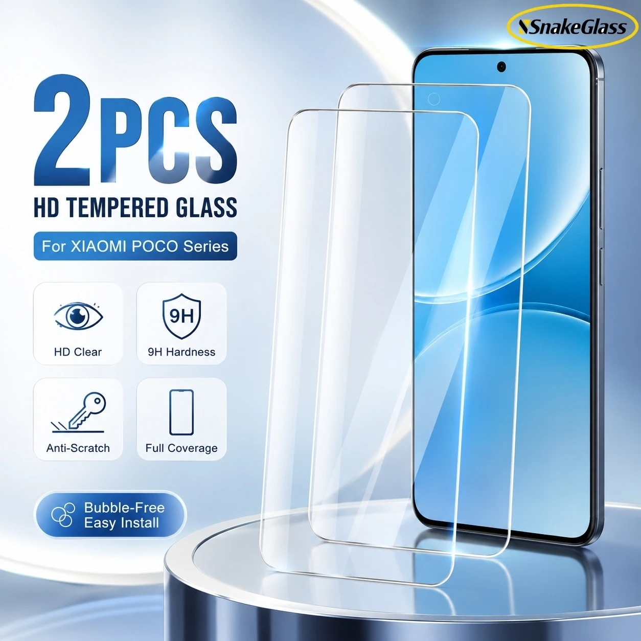 2 pièces de verre trempé HD pour Poco F8 Pro F8 Ultra F7 Ultra F6 Pro F4 X8 Pro Max X7 Pro X5 M7 Plus M4 Pro C85 C55, Film anti-rayures