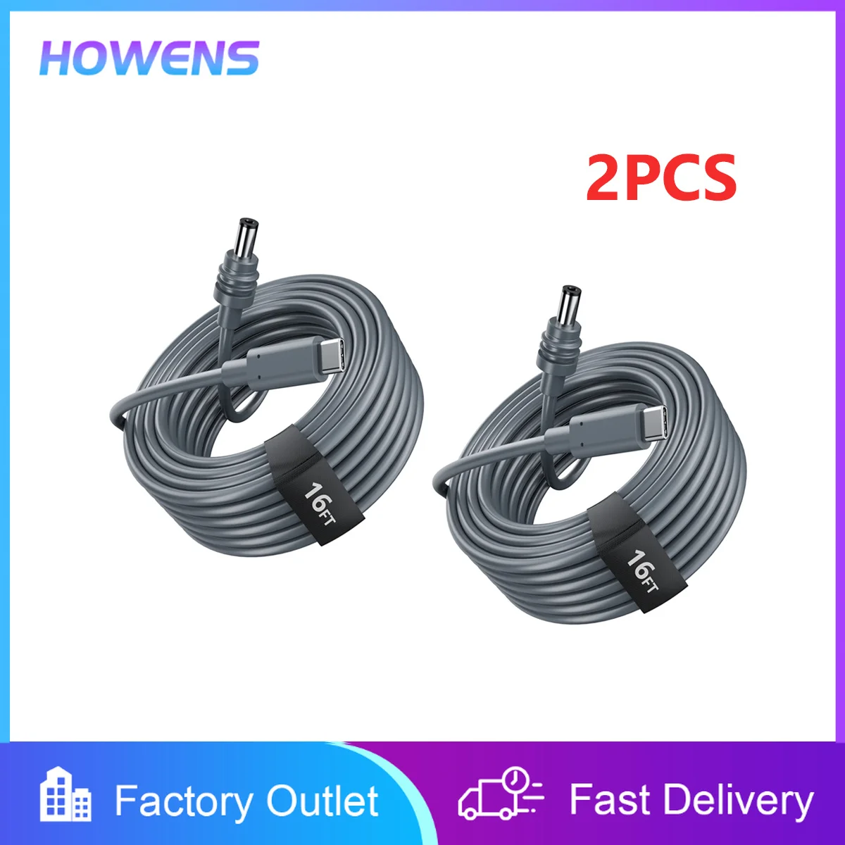 2PCS 5M For StarLink USB C to DC Power Cable for Starlink Mini USB Type-C Input to Waterproof Power Cable Fit For Starlink Mini