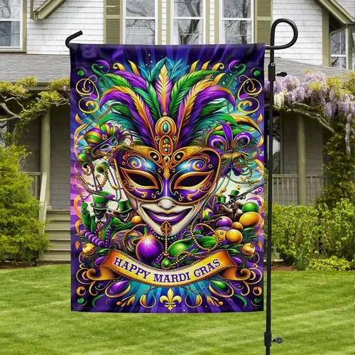 Mardi Gras Masquerade Beads Flag Graden Flag RRM LLP LLX uui