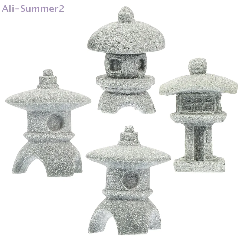 Retro Gazebo Chinese Lanterns Mini Pagoda Model Decoration Stone Miniature Statue Sandstone Home Accessories