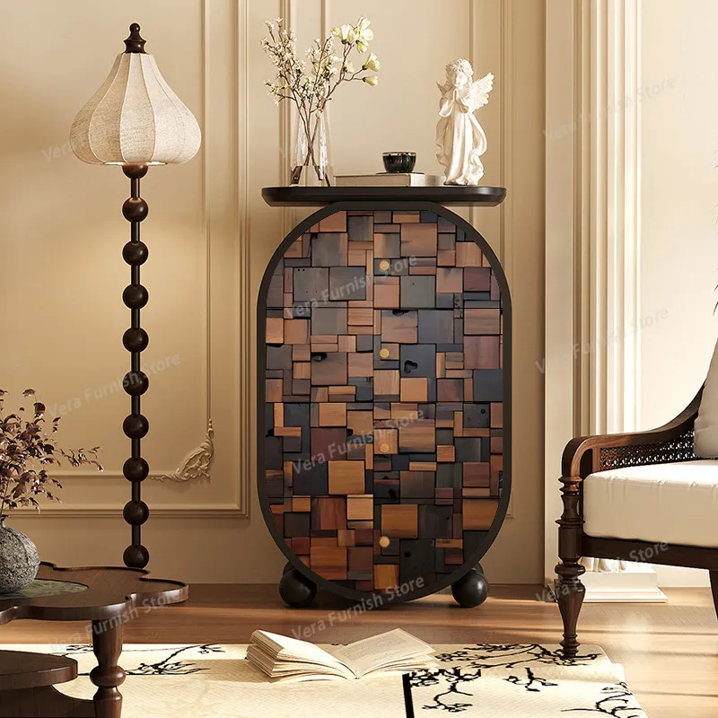 

Light Luxury Round Entryway Table Storage Modern Nordic Style Coffee Tables Unique Design Recibidor Entrada Home Furniture