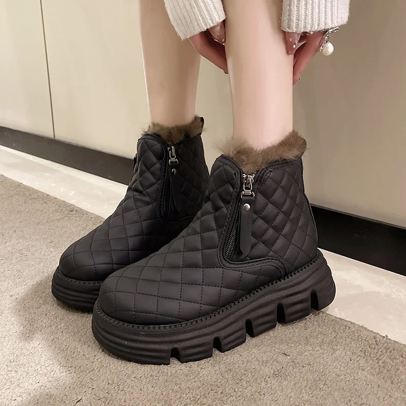 Women Snow Boots 2022 Winter New Warm Thick Soled Women Boots Anti-skid Fashion Comfortable Women Shoes  Platform Boots