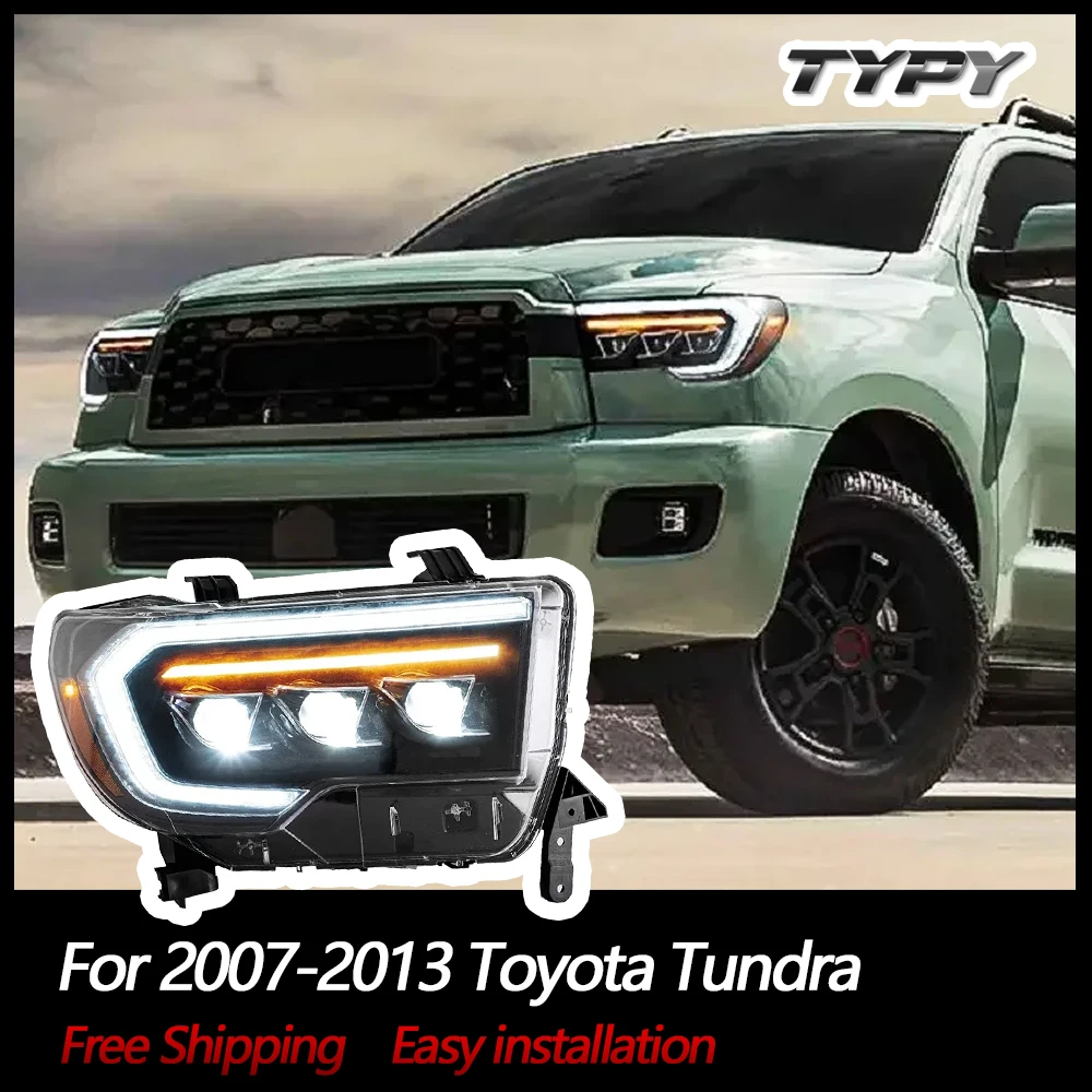 

LED Projector Headlights For Toyota Tundra 2007-2013, Sequoia 2008-2021 Welcome Dynamic DRL Turn Signal Front Lamps Assembly