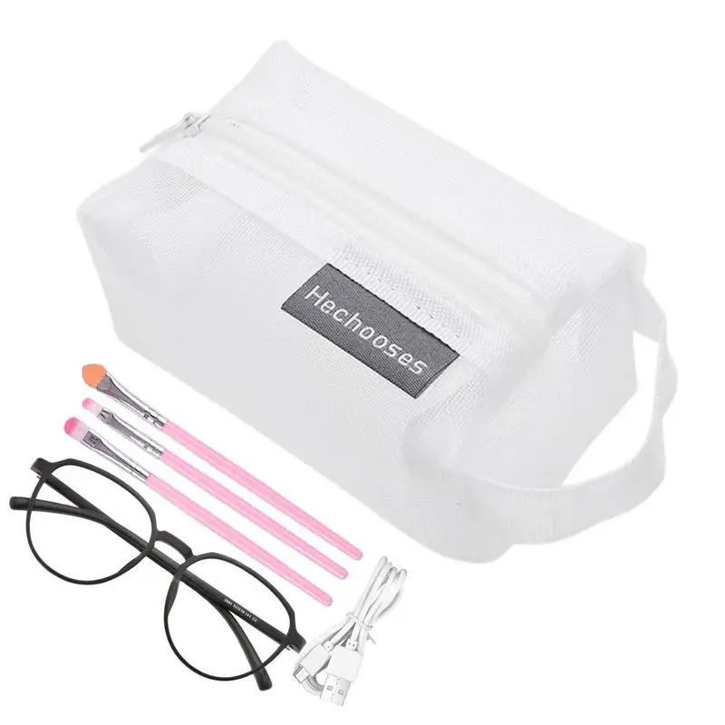 New Mesh Transparent Cosmetic Bags Small Large Clear Black Makeup Bag Portable Travel Organizing Zipper Lipstick Storage Pouch