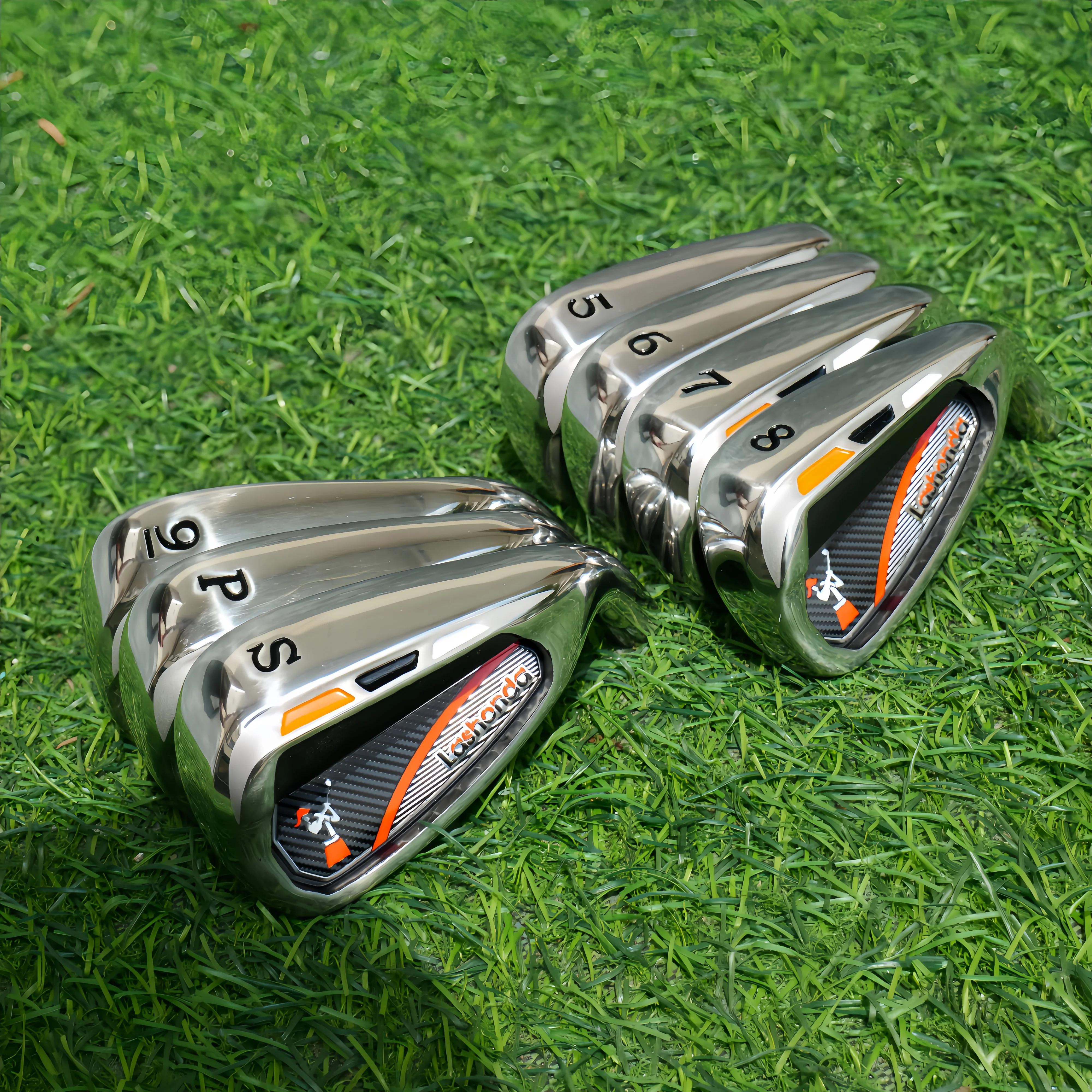 7PCS Lashonda Golf Iron Heads High Forgiveness Cavity Back CNC Milled Face Carbon Inlay Balanced Flight Smooth Rounded Profile