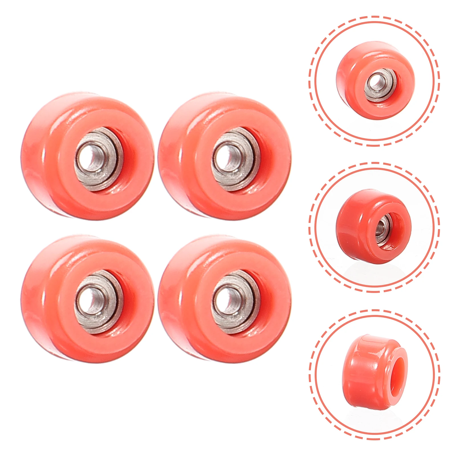 

4pcs Finger Skateboard Wheels Sturdy Premium Plastic Stainless Steel Finger Sports Toy Training Coordination Kids