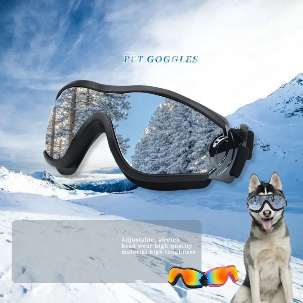 

Easy To Wear Adjustable Strap Dog Sunglasses Anti-Fog Waterproof Dogs Goggles Breathable Durable Pet Glasses Skiing