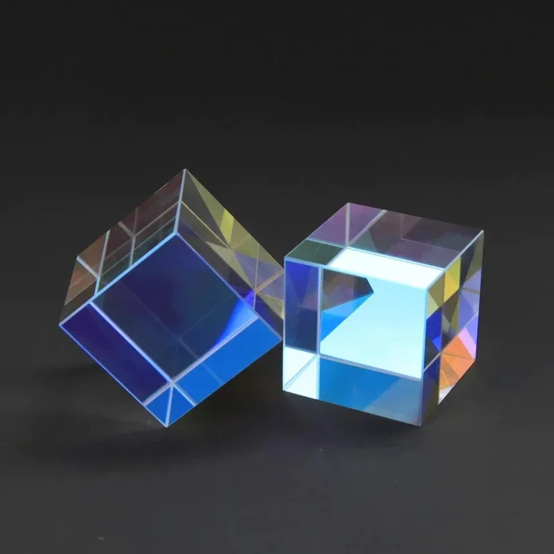Hexahedral Cube Optical Prism Stained Glass Light Splitting Prism Physics Teaching Experiment Tool Small Desktop Decor Ornament
