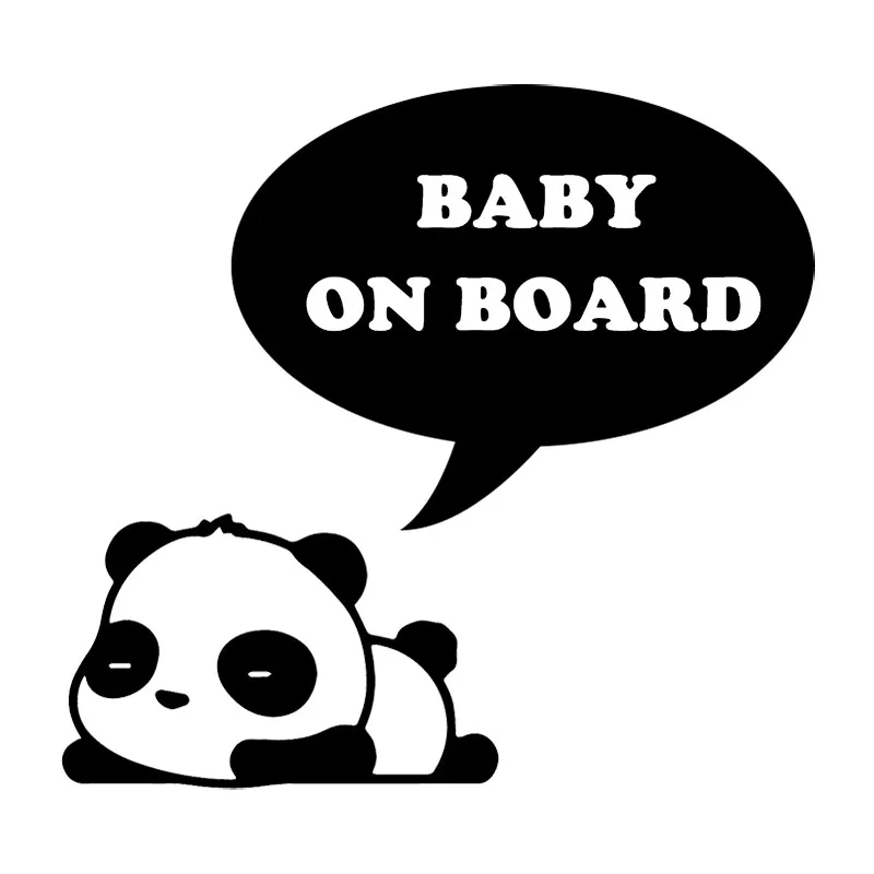 Cartoon BABY ON BOARD Cute Sleeping Panda Car Sticker Automobiles Motorcycles Exterior Accessories Reflection Vinyl Decals