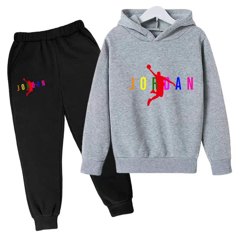 

Kids Spring Autumn Classic Fashion Pink Letters Clothes Hoodies Girls Boy Casual Sweatshirts+Pants Two-Piece Set Coat Sports Set