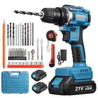 21V Cordless Drill Set,Brushless Motor,with 2 Batteries 2000mAh 20+1 Torque 45Nm Max Drill LED Light for Home Garden DIY Project