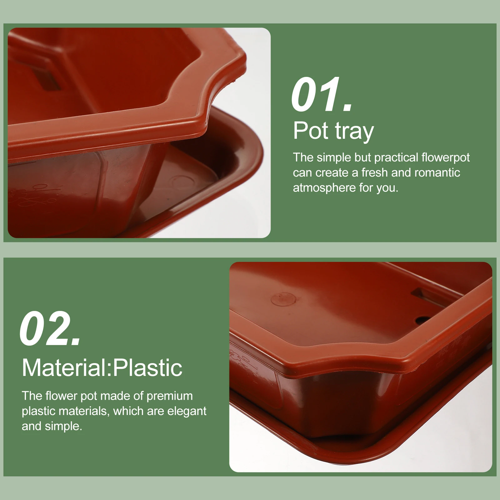 

Oval Large Flowerpot 450mm Planter with 440mm Tray Premium Plastic for Indoor Outdoor Plants Bonsai Gardening Household Decor