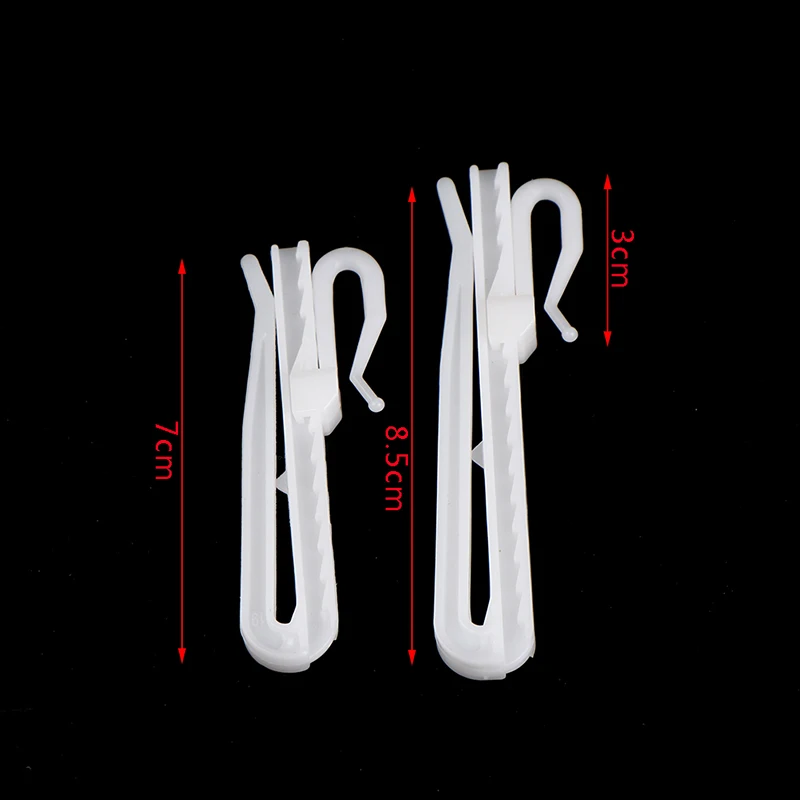 【S】10Pcs Curtain Hanging Hooks Ring Window White Plastic Curtain Hook Home Office Curtain Accessories