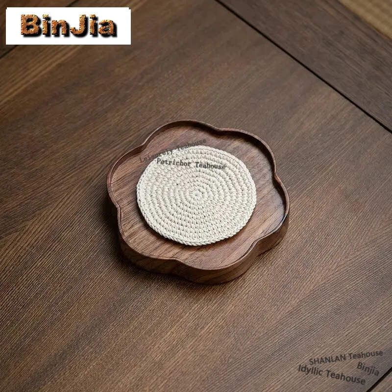Hand Woven Cotton Thread Embroidered Coasters Ancient Teacup Base For Coffee Cups Heat Insulation Placemats Drinkware Ornaments