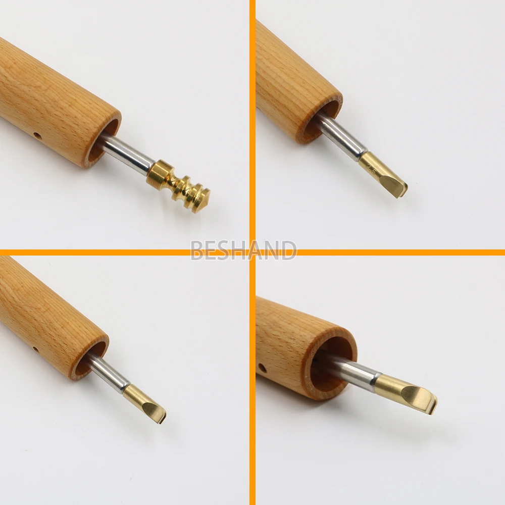 New Leather iron Electric Edge Creaser Tool Optional Brass Tips Accessories M5 Thread for Leather Craft Creasing Scoring Folder