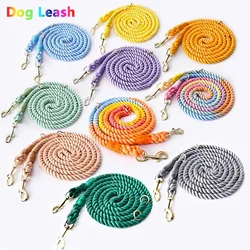 Handcrafted Dog Leash Multifunctional Double Head Braiding Dog Training Leash With Gold Accessories For Running 210cm*1.2cm