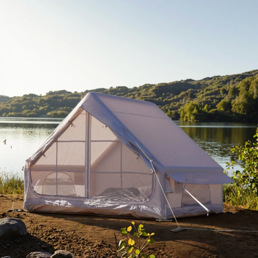 

6,3 м уличная портативная палатка с ручным накативанием, блокирующая свет, Оксфордская однодверная палатка для кемпинга для 4-6 человек, без установки