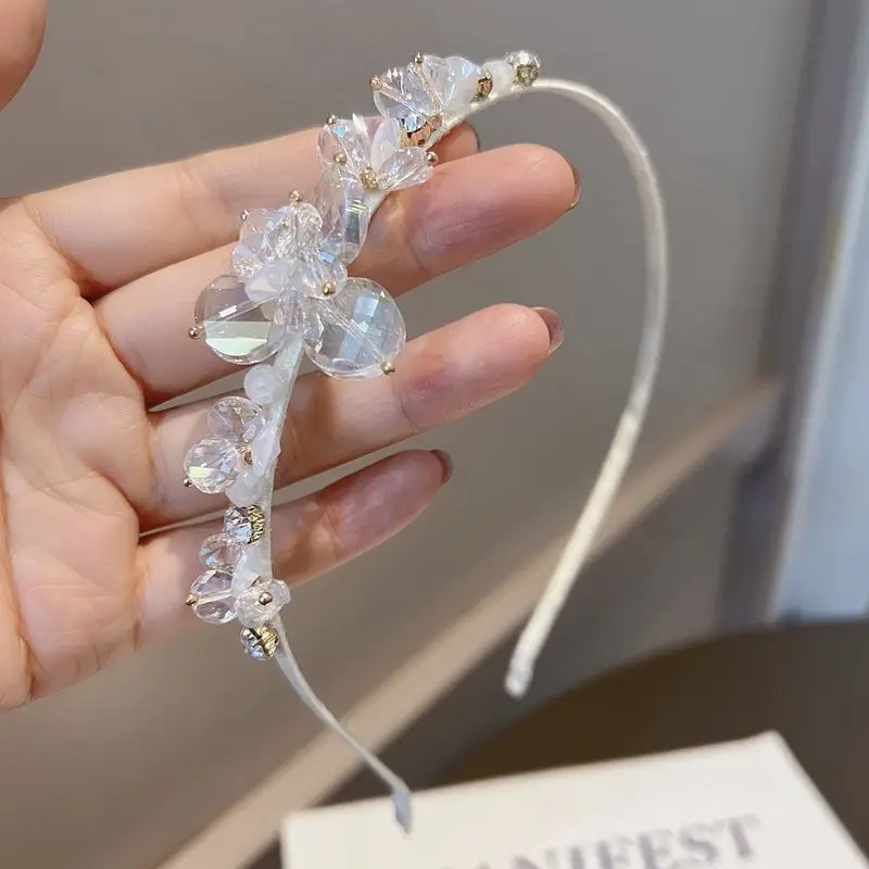 Baroque Crystal Fairy Hair Band Women Exquisite Rhinestone Gemstone Flower Princess Hair Accessories Wedding Diamond Headdress