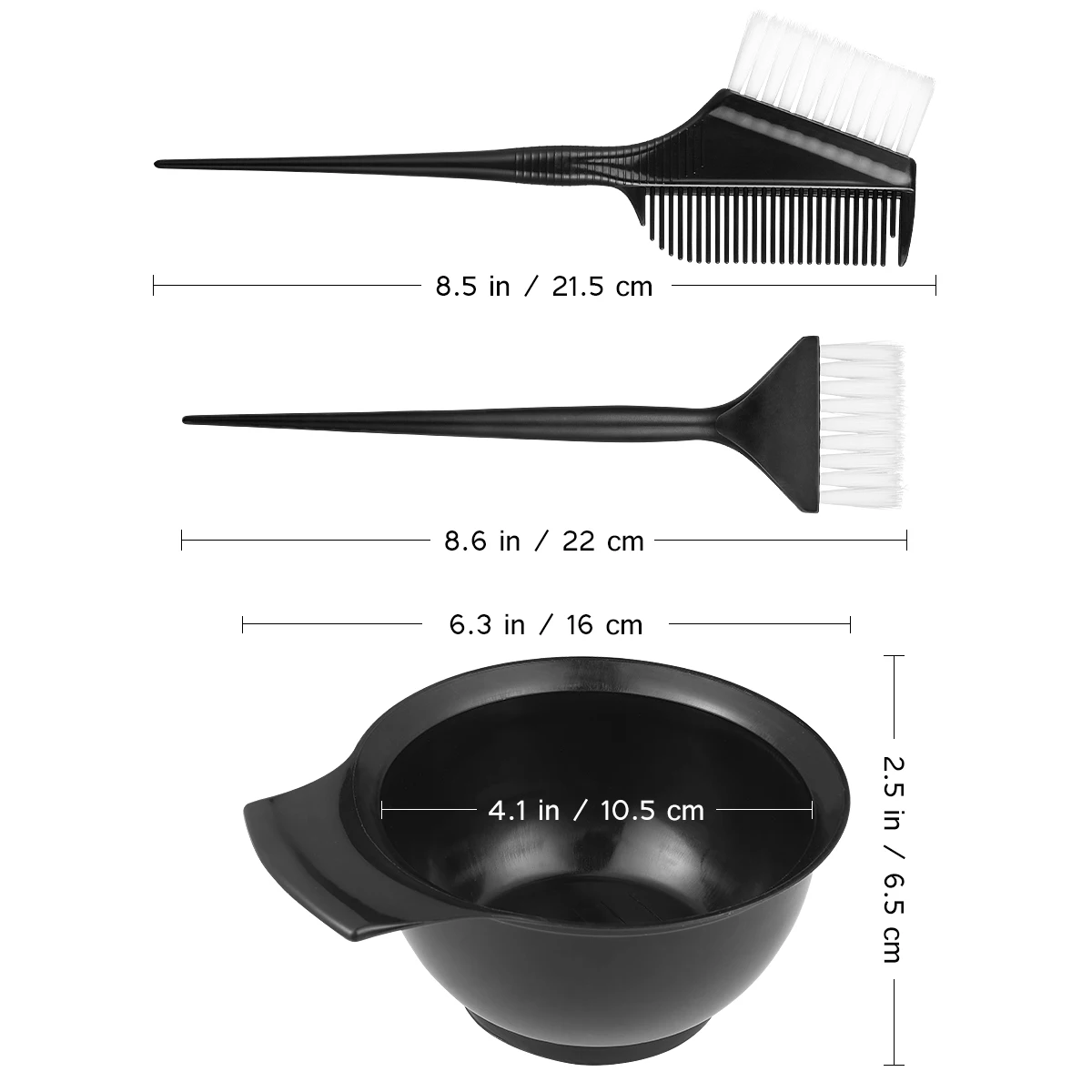 

Frcolor 3pcs Hair Dye Set Colouring Brush Comb Bowl Kit Salon Tint Hairdressing Color Styling Tools for Home Beauty Salon (Rando