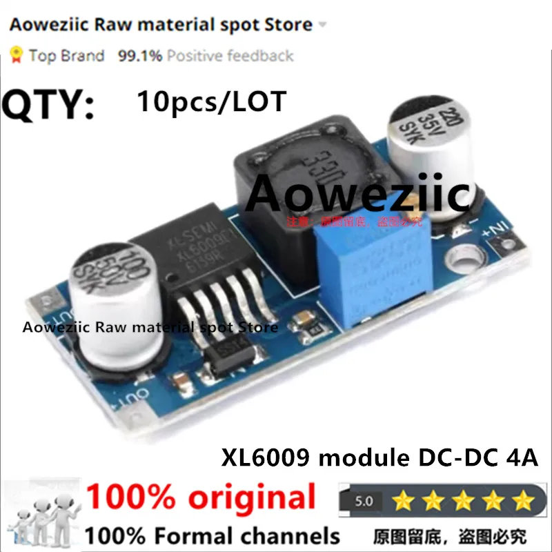 Aoweziic 2023 + 100% nuovo XL6009 4A XL6019 5A DC-DC uscita modulo di potenza regolabile XL6009E1 XL6019E1