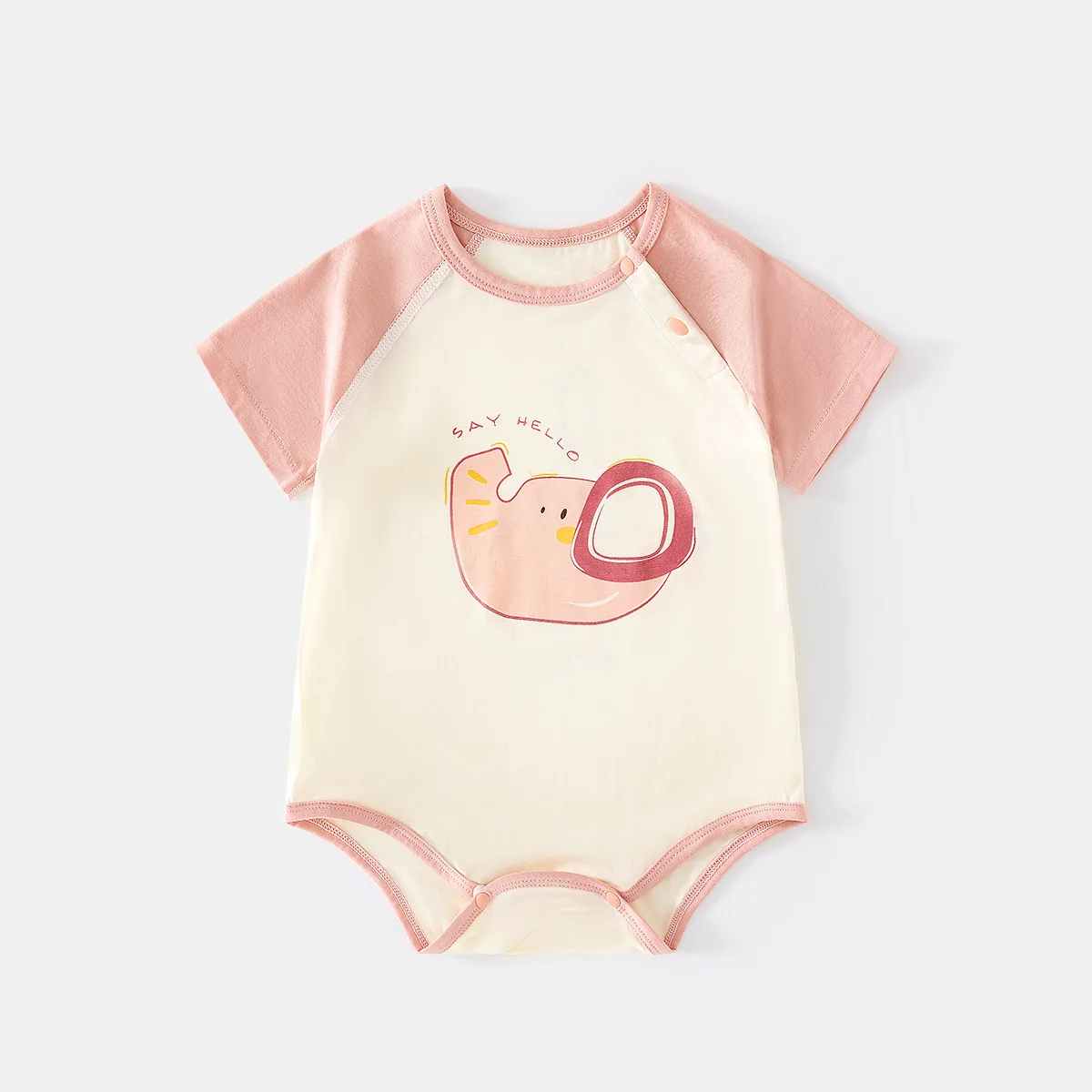 

Summer Baby Ultra Thin Short Sleeve Cotton Breathable Cartoon Triangle Romper Bodysuit for 0-2 Years Newborn Infant Unisex