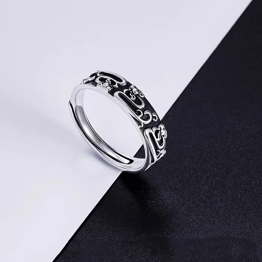 Fashion Simple Brace Troups Rings for Men Retro Trendy Silver Color Open Finger Ring Punk Student Jewelry Accessories Gift