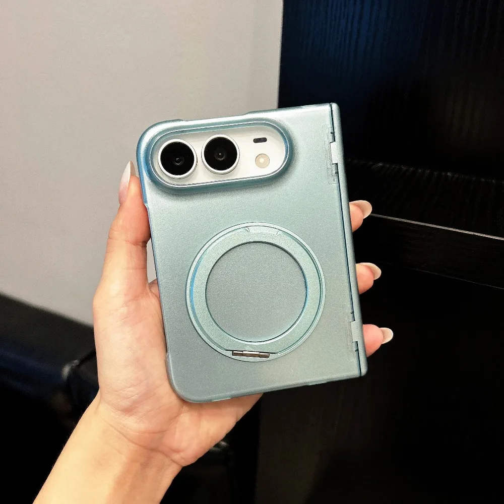 Minimalist 360° Rotating Holder Magnetic Phone Case for IPhone Ultra for Magsafe Wireless Charger Shockproof Protrction Cover