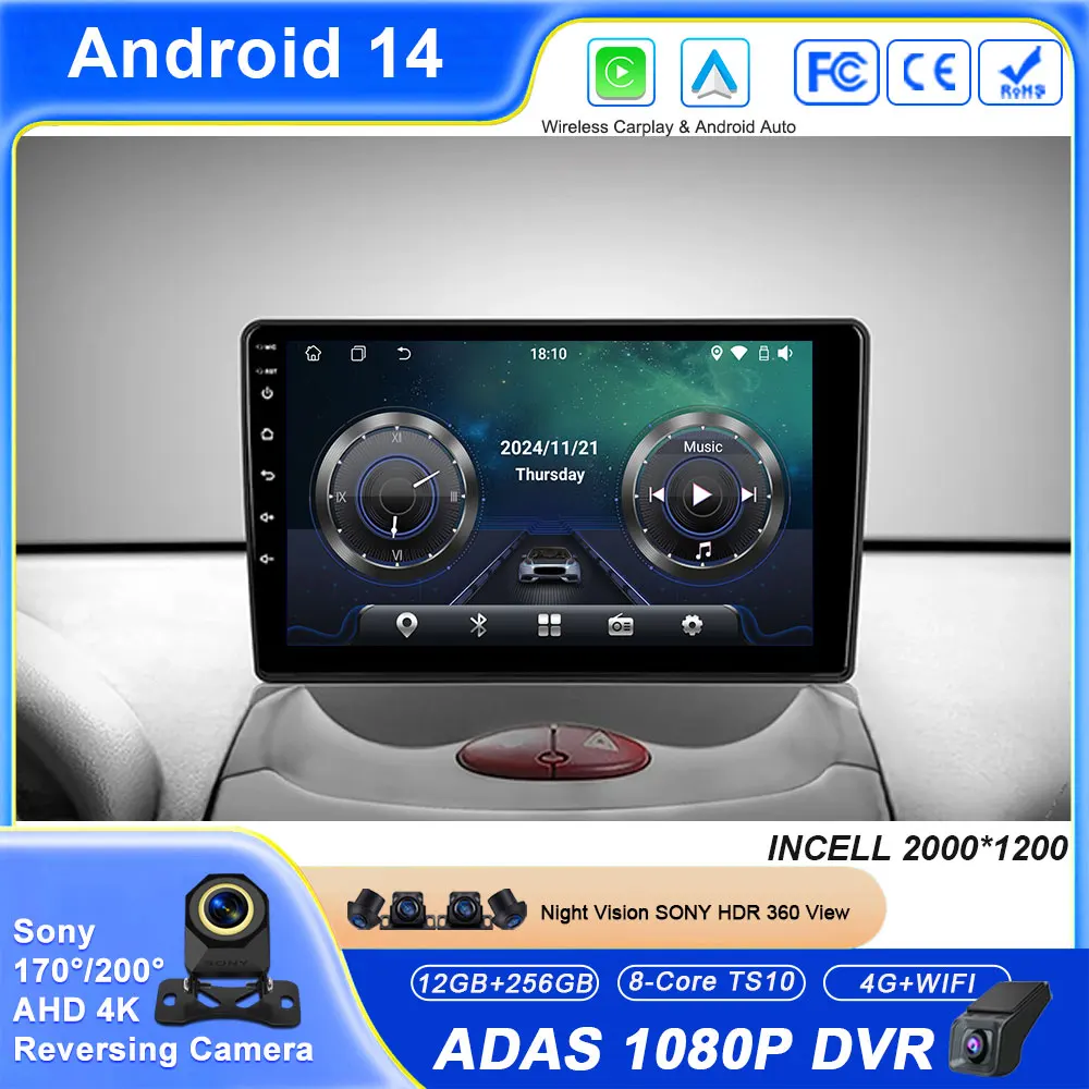 

Android Carplay Auto For Peugeot 206 T13 T16 T12 1998 - 2012 Car Radio Multimedia GPS Navigation Player Stereo WIFI NO 2din DVD