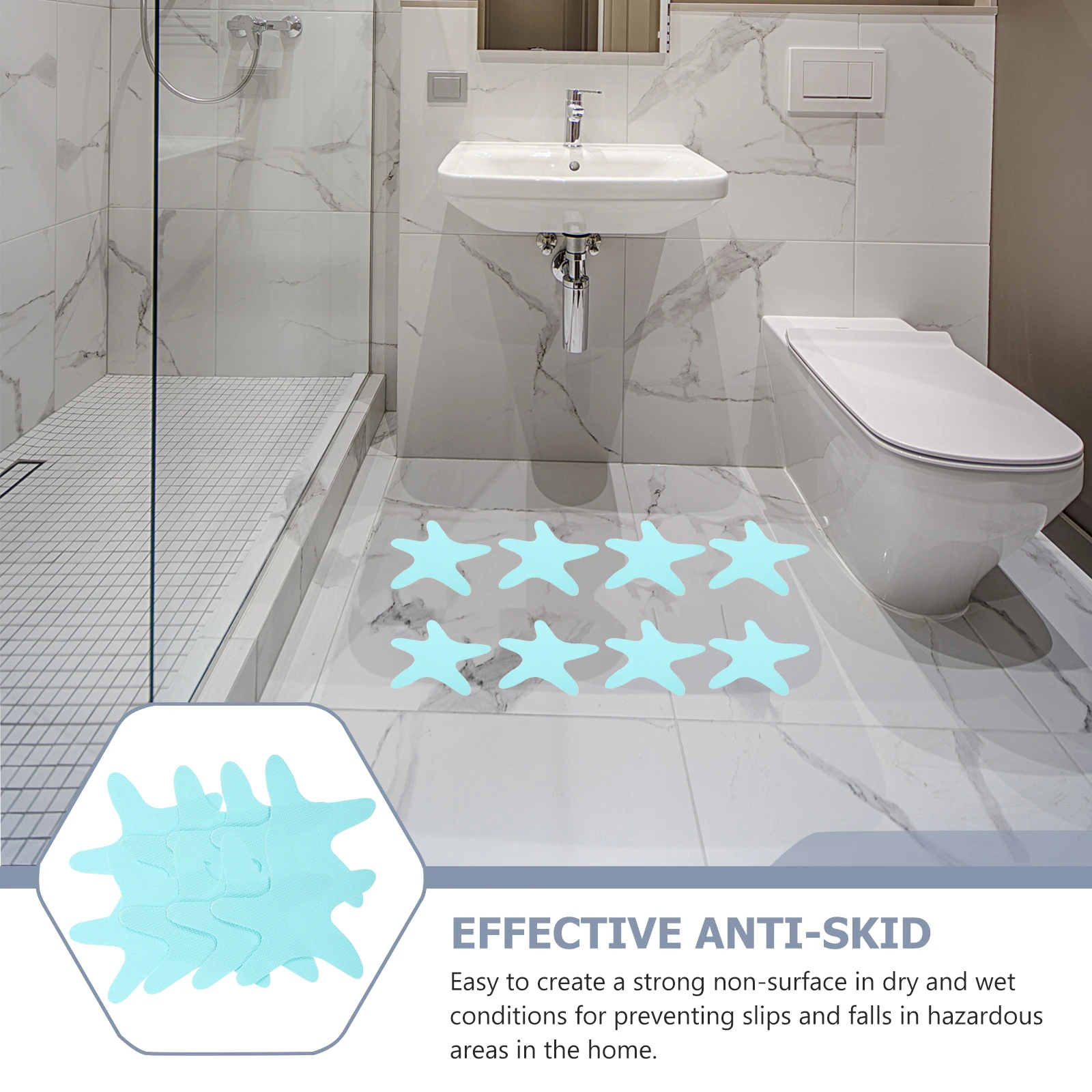 

1Set Anti-Slip Stickers Reliable Grip Surface Non-Skid Bathtub Stickers for Wet Areas Bathroom Kitchen Pool