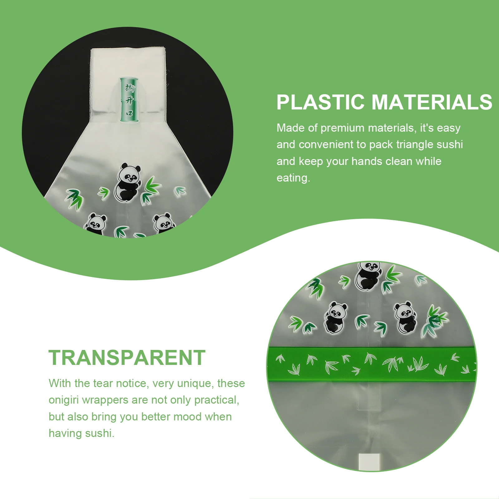 

100 Pcs Package Bags Rice Ball Packaging Sushi Wraps Onigiri Wrappers and Paper Triangle Japanese Bulk Small