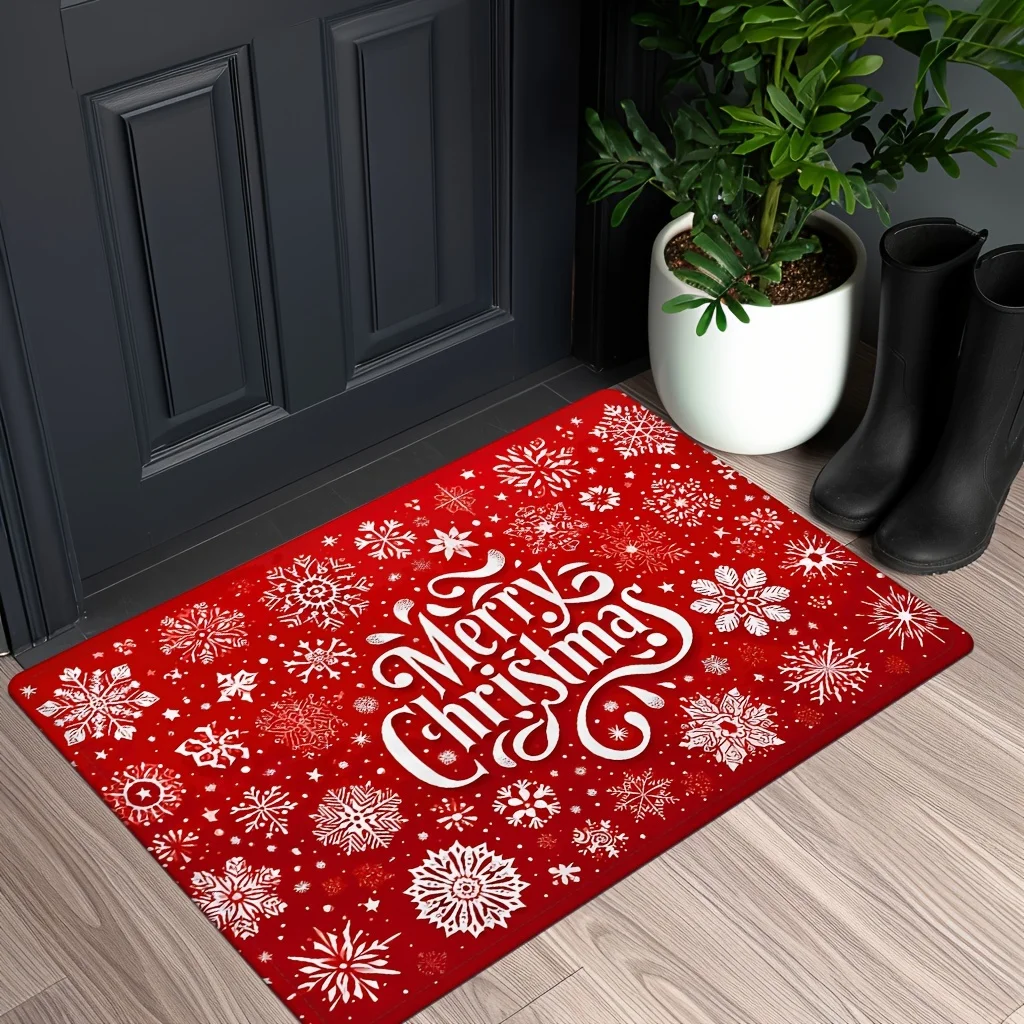 Christmas Snowflakes Welcome Door Mats Home Decor Carpet for Living Room Kitchen Hallway Balcony Rugs Christmas Decorations