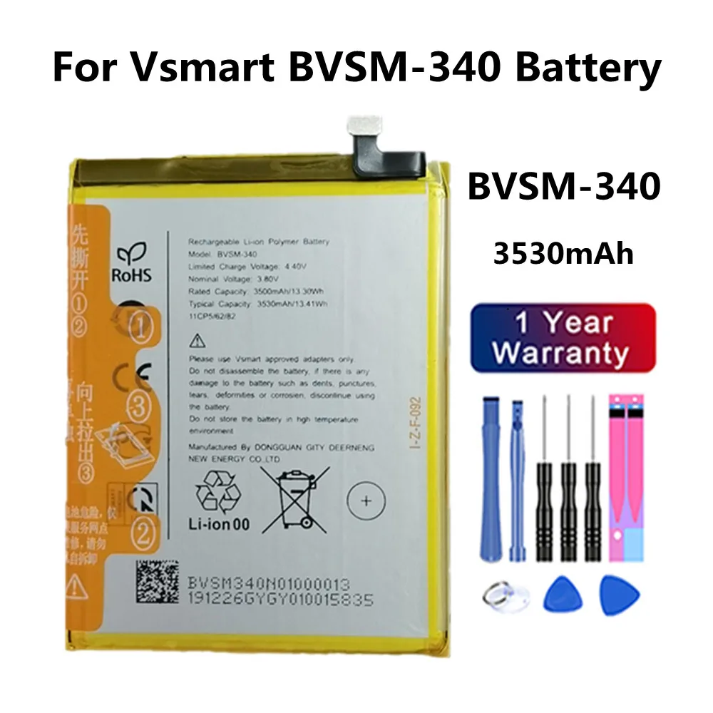 

High Quality 3530mAh BVSM 340 Phone Battery For VSMART BVSM-340 BVSM340 Battery Bateria Batteries In Stock Fast Shipping + Tools