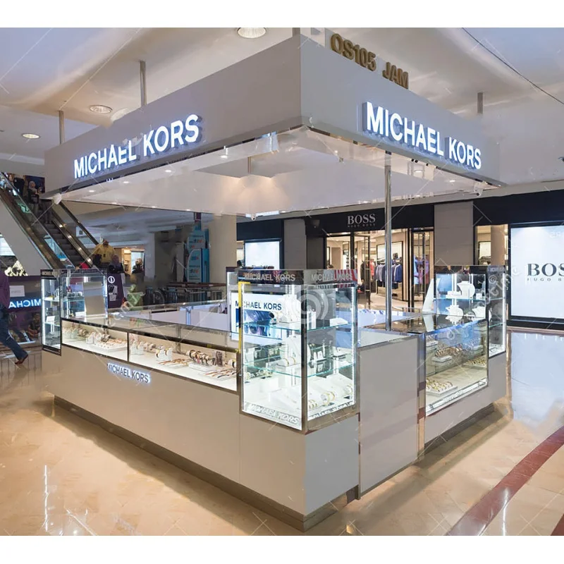 Custom. modern mall kiosk design for Jewelry Jewelry Display Counter Display Island Luxury Jewelry Kiosk Stand for Mall