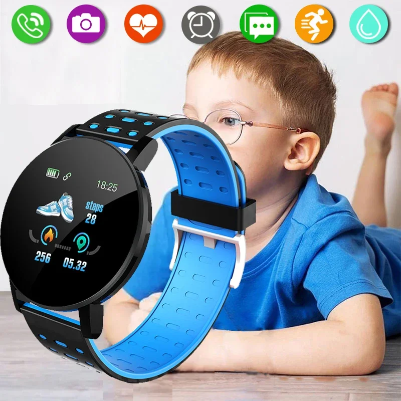 Kinder Sport Smart Watch Led Digitale Klok Waterdichte Smartwatch Kinderen Hartslagmeter Fitness Tracker Horloge Jongens Meisjes