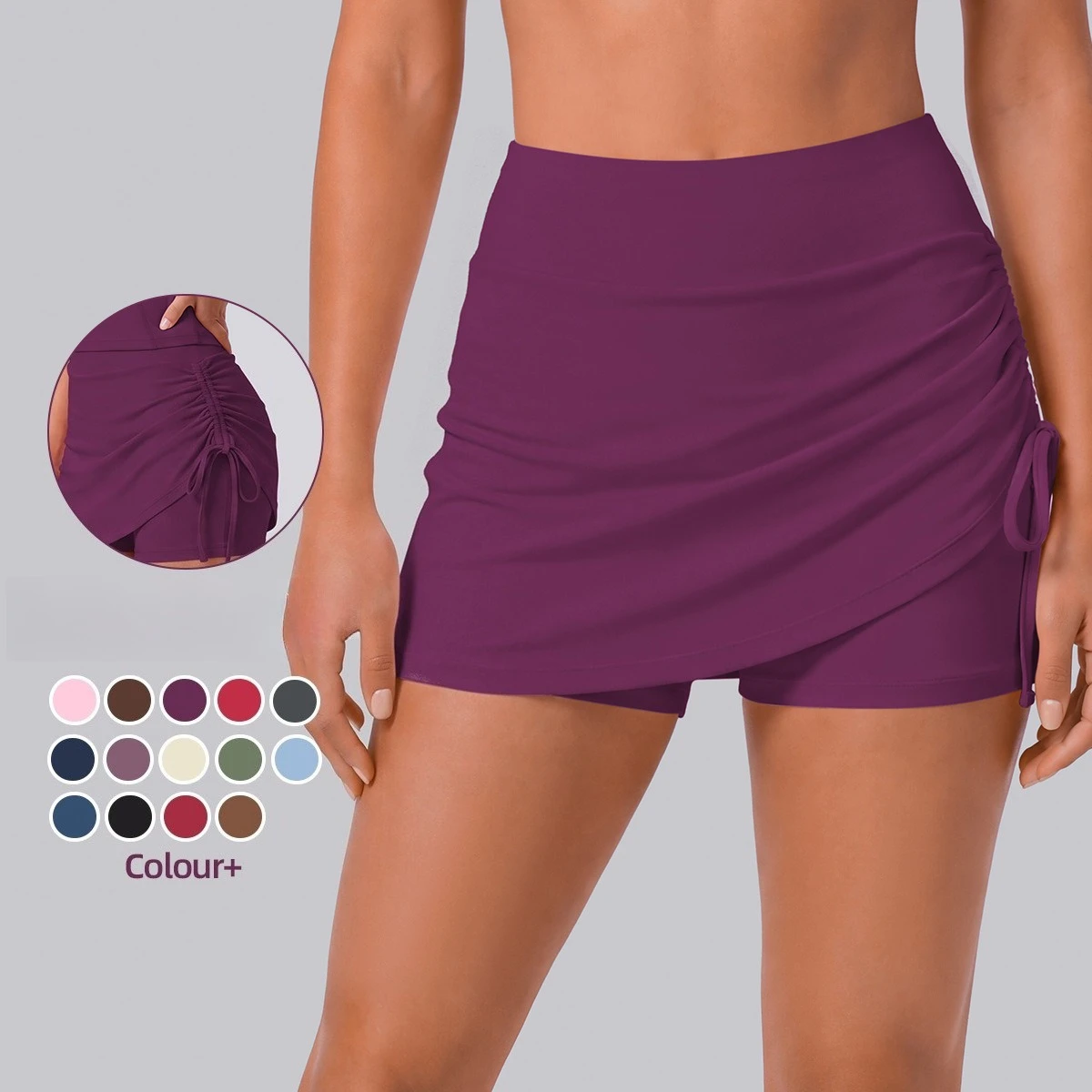 tennis female short skirt Cool feeling evangelical women's skirts yoga shorts gym fitness sport running 2 in 1 golf tennis skort