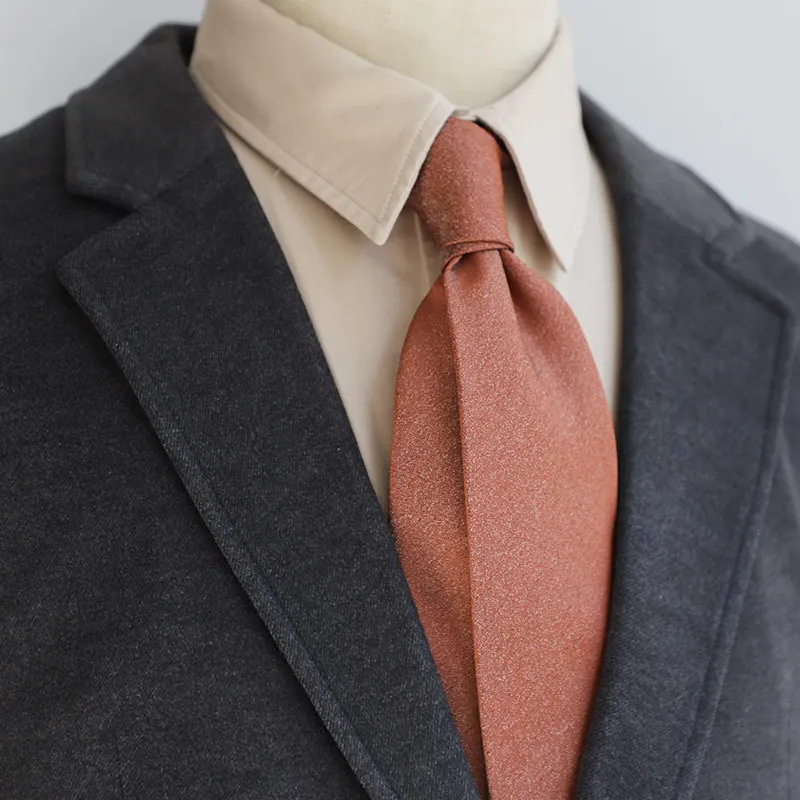 Retro Warm Brown Business Solid Color Point Gentleman 8CM Formal Business Professional Tie Male Groom Factory Stock