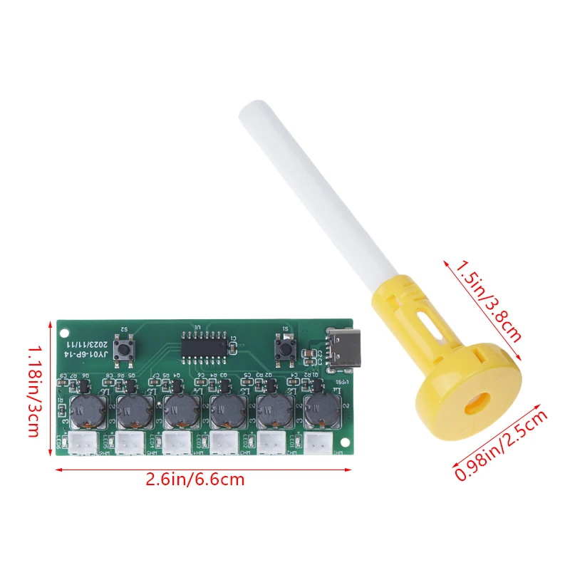 Imagem -06 - Mini Usb Umidificador Faça Você Mesmo Kit Névoa Maker Driver Circuit Board Fogger Atomização Filme Atomizador Folha Suporte Cotonete 25660 Mhz