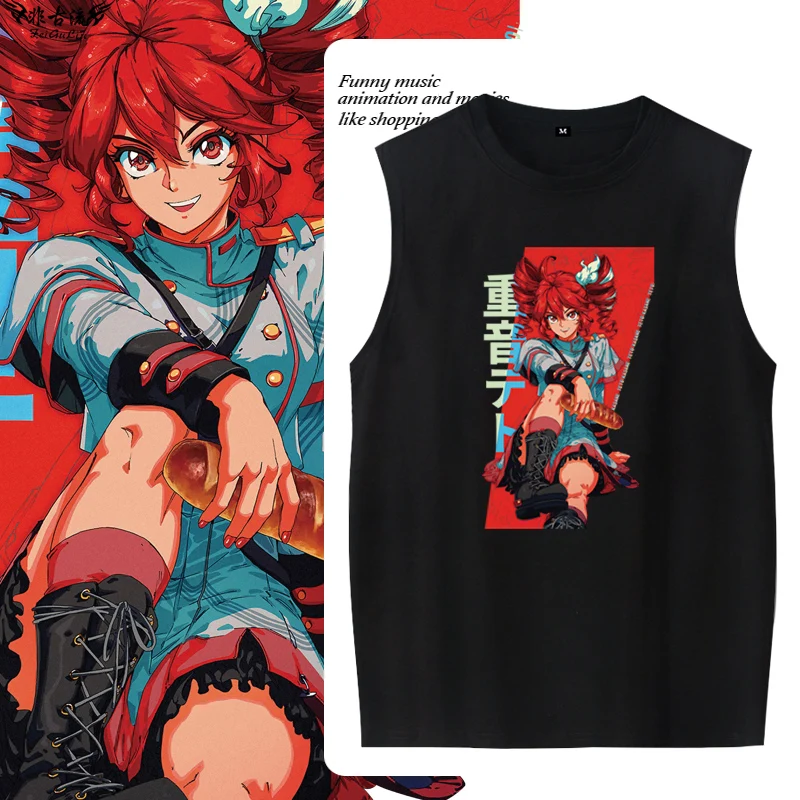 コットンボーカロイドテトスヴェルルーズフィットt-irt-exサマーカジュアルラウンドネスウェットベストアニメgngコスプレグッズ