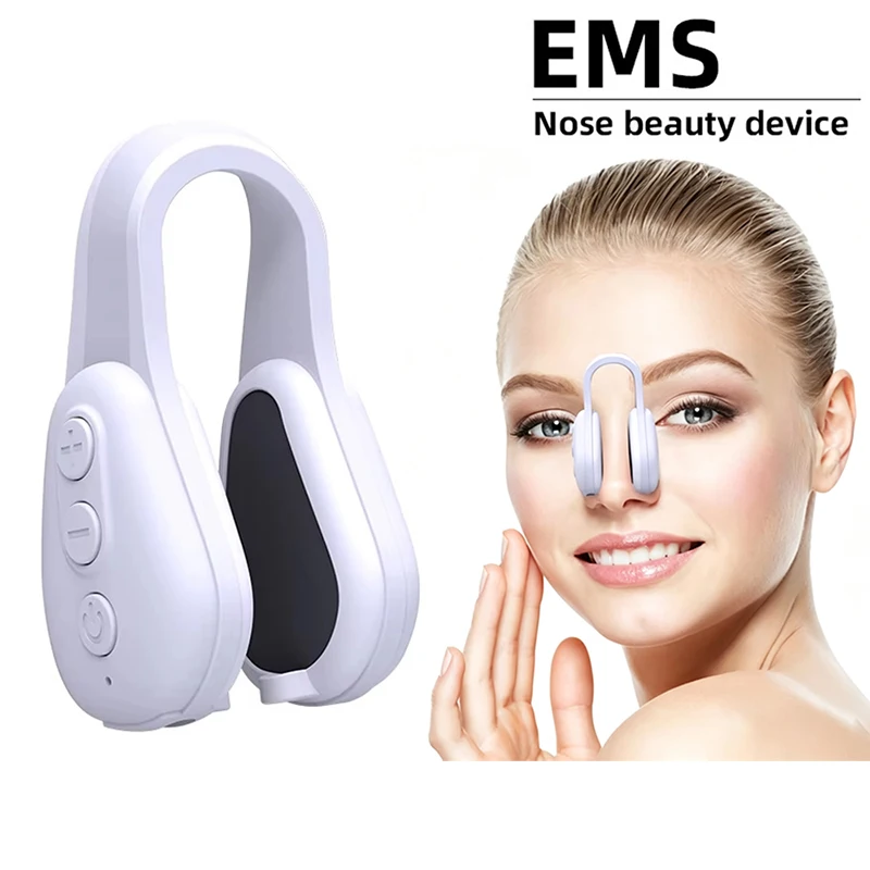 New EMS Microcurrent Nose Lifter Shaper High Nose Bridge Silicone Sculpting Vibration Silicone Lifting Beauty Massager Tool