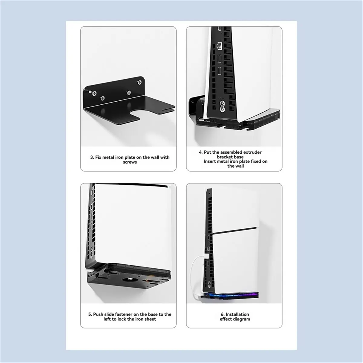 B21B Wall Bracket for Pro/SLIM Console Wall Mount Bracket Handle Organizer Universal Bracket with RGB Light Wall Bracket