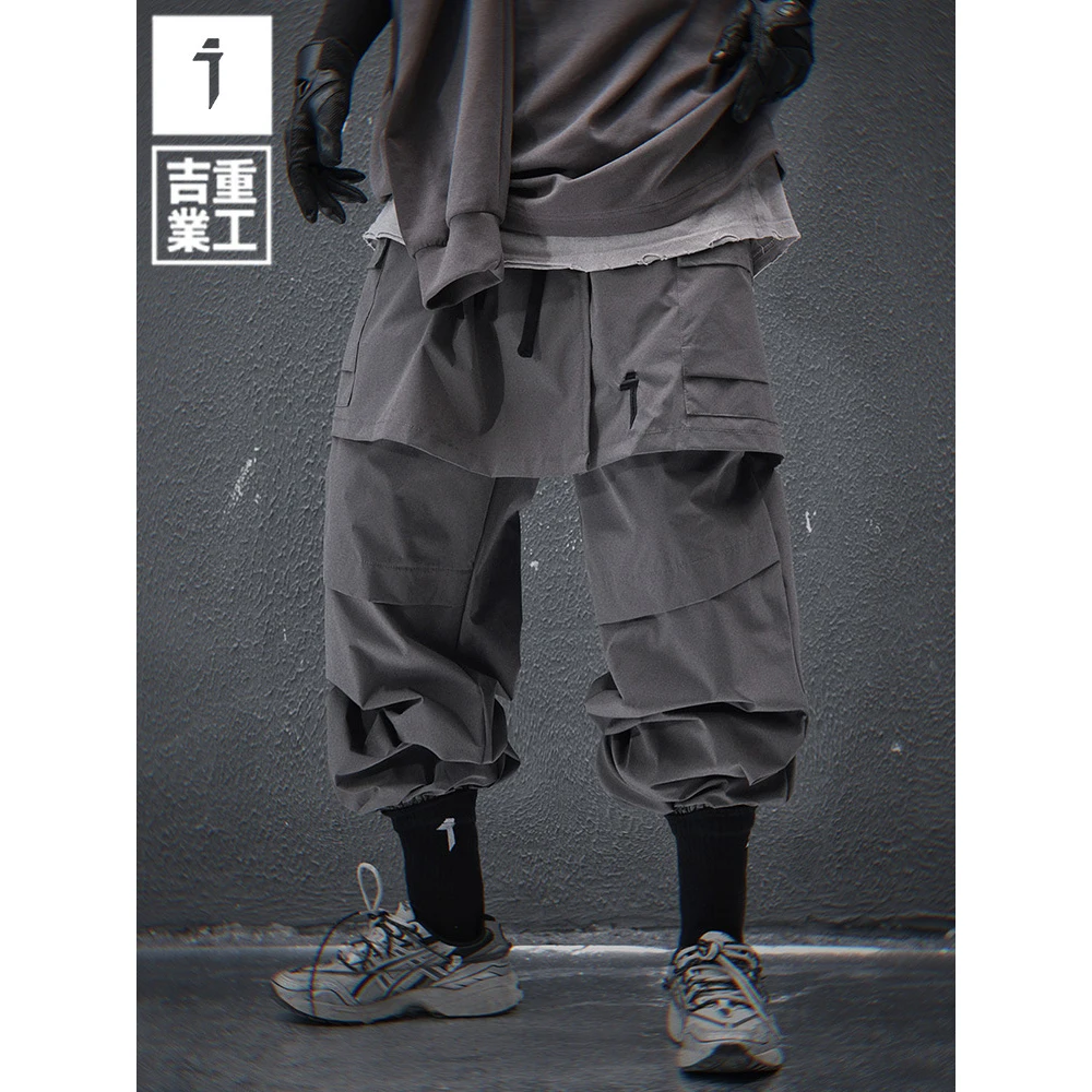 11 BYBB'S DARK سراويل وظيفية للرجال 2025 ربيعية تكتيكية مزيفة من قطعتين سراويل ركض للرجال ملابس هيب هوب ملابس الشارع الشهير