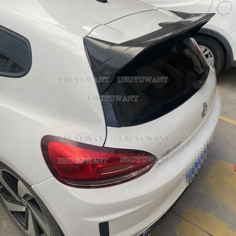 Car Styling Fit For Volkswagen Scirocco 2009-2013 (NOT for R) CARBON FIBER Materoal Rear Roof Lip Spoiler Trunk Boot Wing