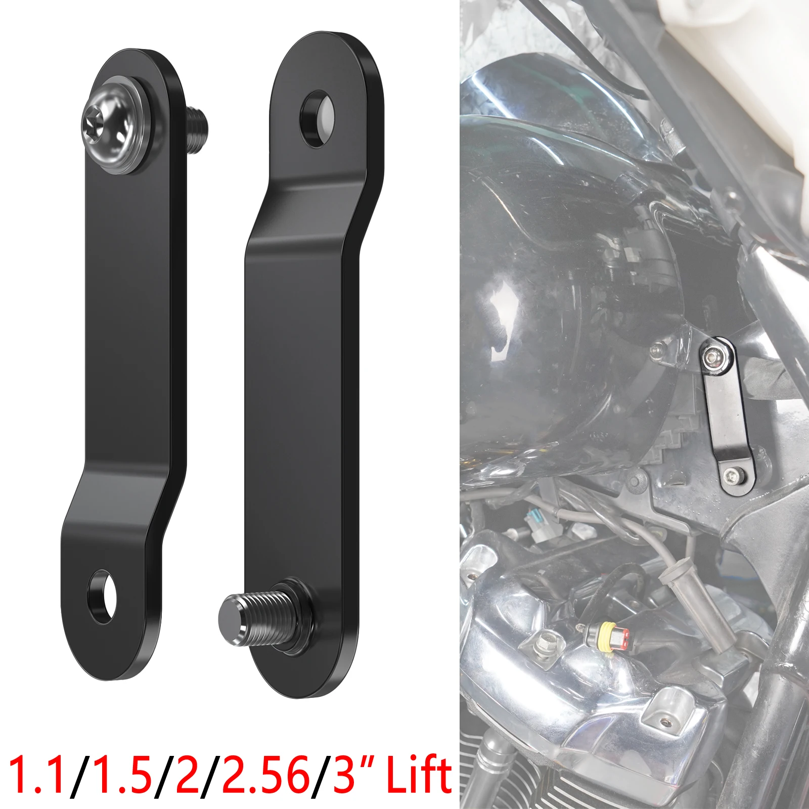 2x Fuel Tank Lift Brackets for Harley Iron 883 XL883N 883 Super Low XL883L 48 1200X Dyna Fat Bob Low Rider Street Bob Wide Glide