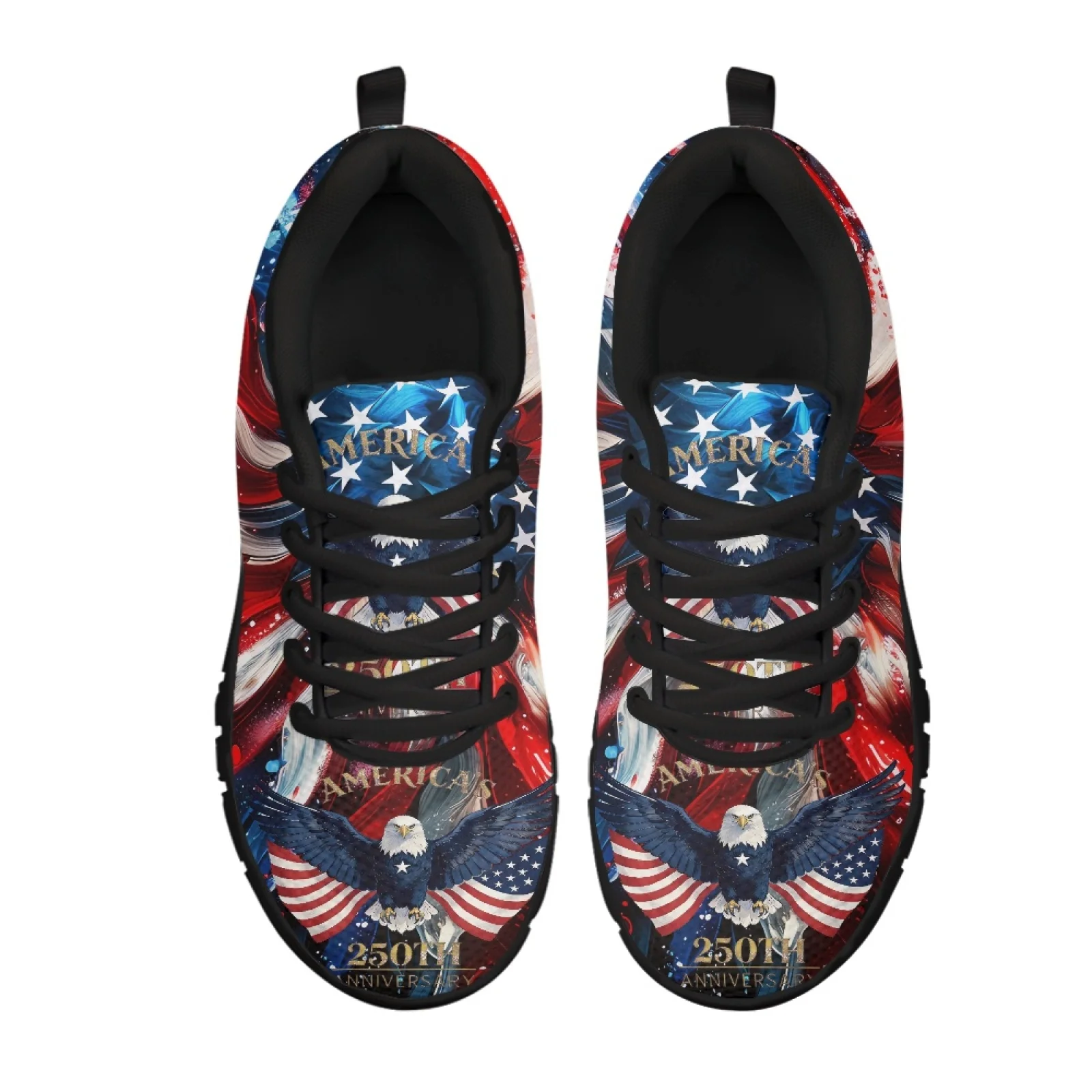 Coloranimal USA Flag Men Nursing Shoes for Women Comfortable Wear-Resisitant Shoes for Standing All Day for Driving