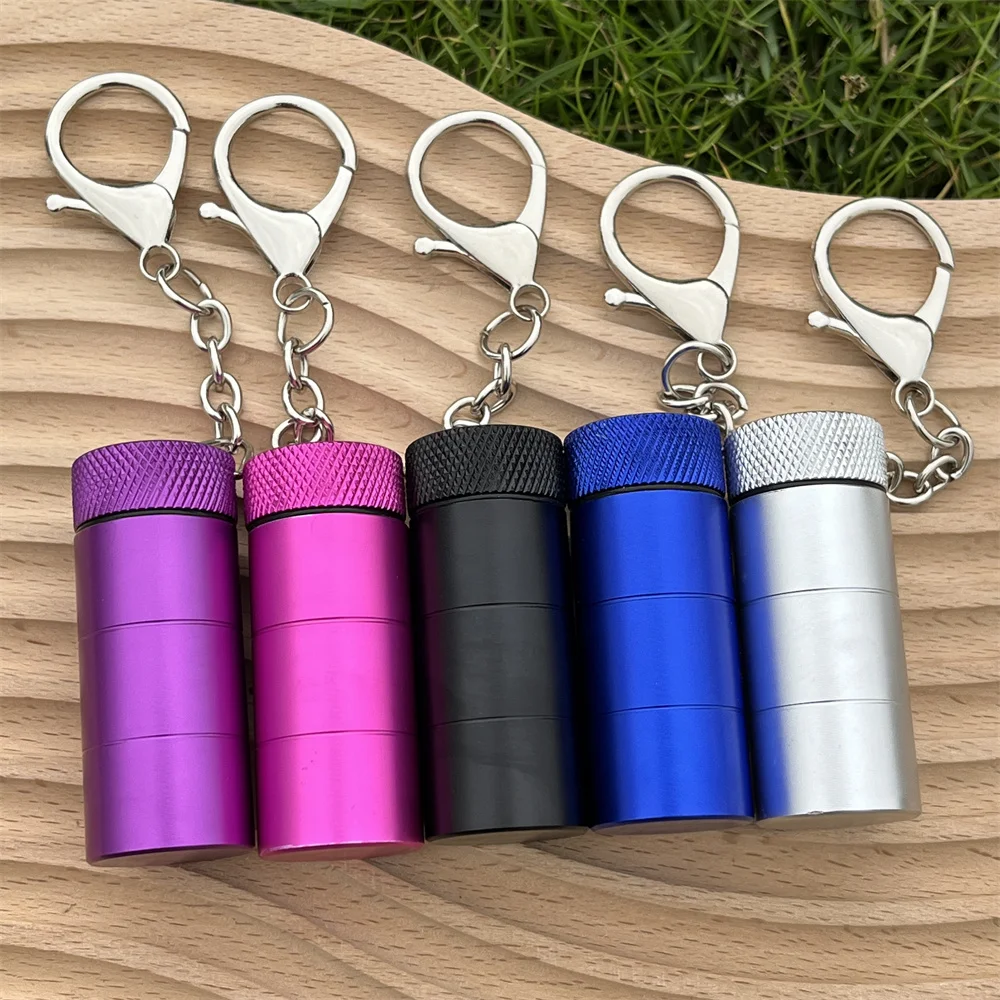 Portable Mini Herb Case Tobacco Box Keychain Pill Container Box Waterproof Pocket Storage Jars Smoking Accessories