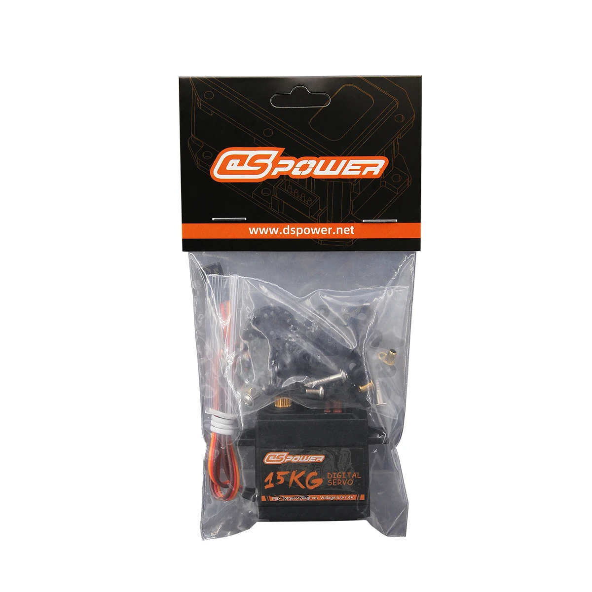 DSpower 15KG Digital Servo Metal Gear 25.0kg  6.0~7.4V DC for 1/10 RC Car Crawler Dift Plane Red Cat Wltoys Model Accessories