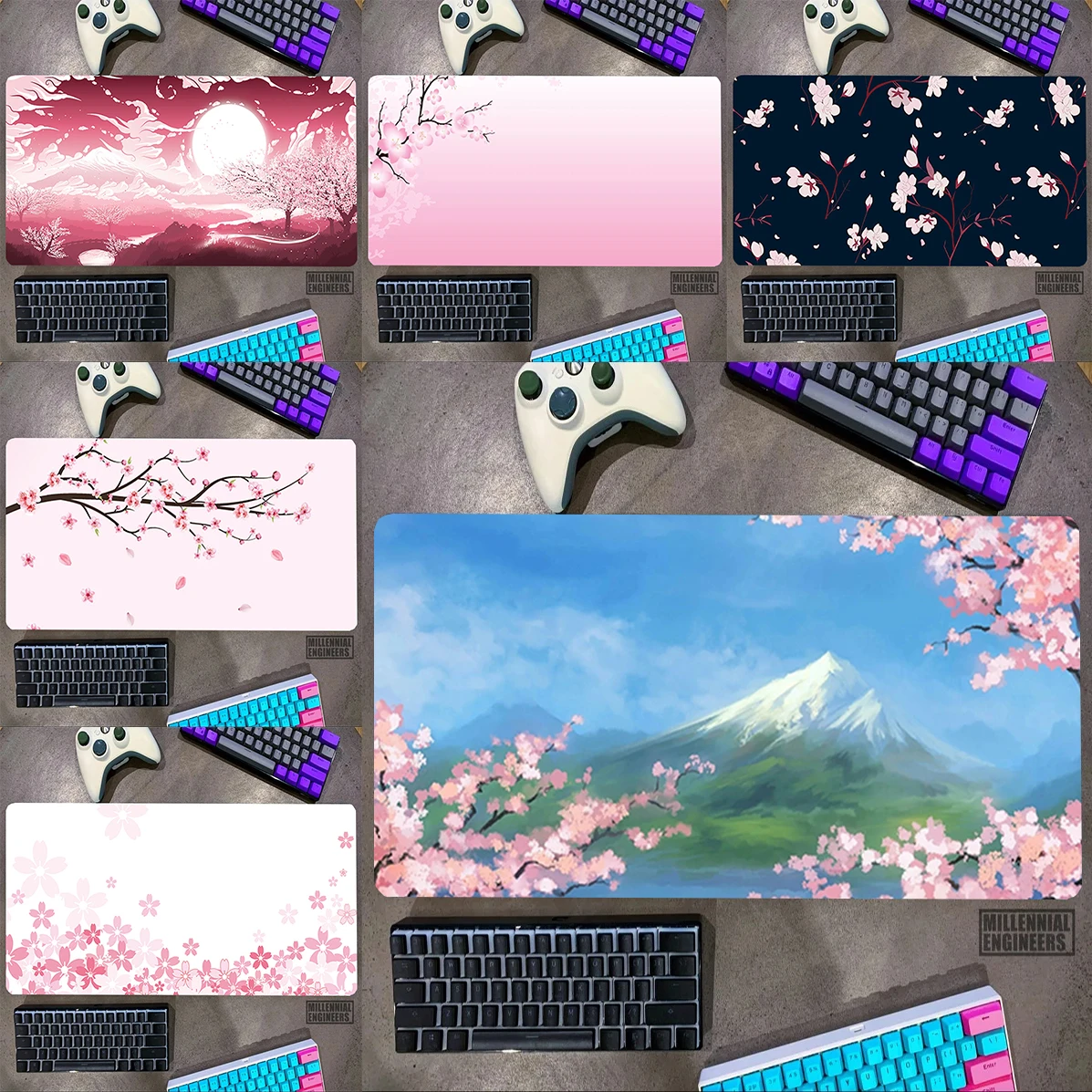 

Pink Sakura Mouse Pad Office Accessories Premium Mousepad Big Mousepepad Gaming Mats Keyboard Desk Mat Gamer Extended Large Xxl