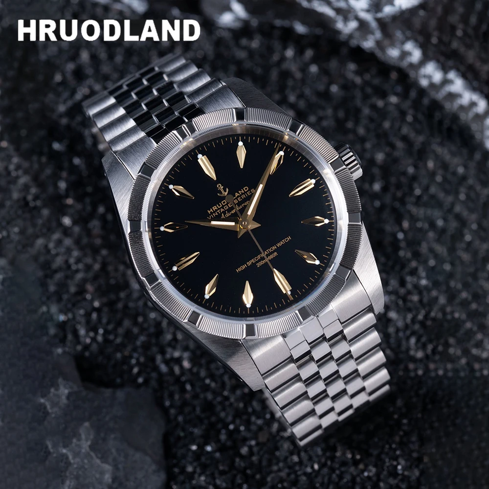 

Механические часы Hruodland 2026 New с сапфировым стеклом, водонепроницаемостью 20 бар, автоматическим механизмом BGW-9, в ретро-стиле, с 36-миллиметровым пятизвенным браслетом, для делового использования.