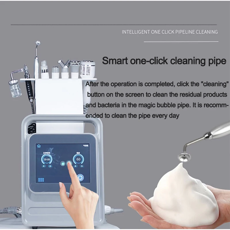 8 In 1 Multifunctional Water Oxygen Hot Bubble Spa Facial Lift Skin Care Beauty Deep Cleaning Bubble Oxygen Injection Instrument