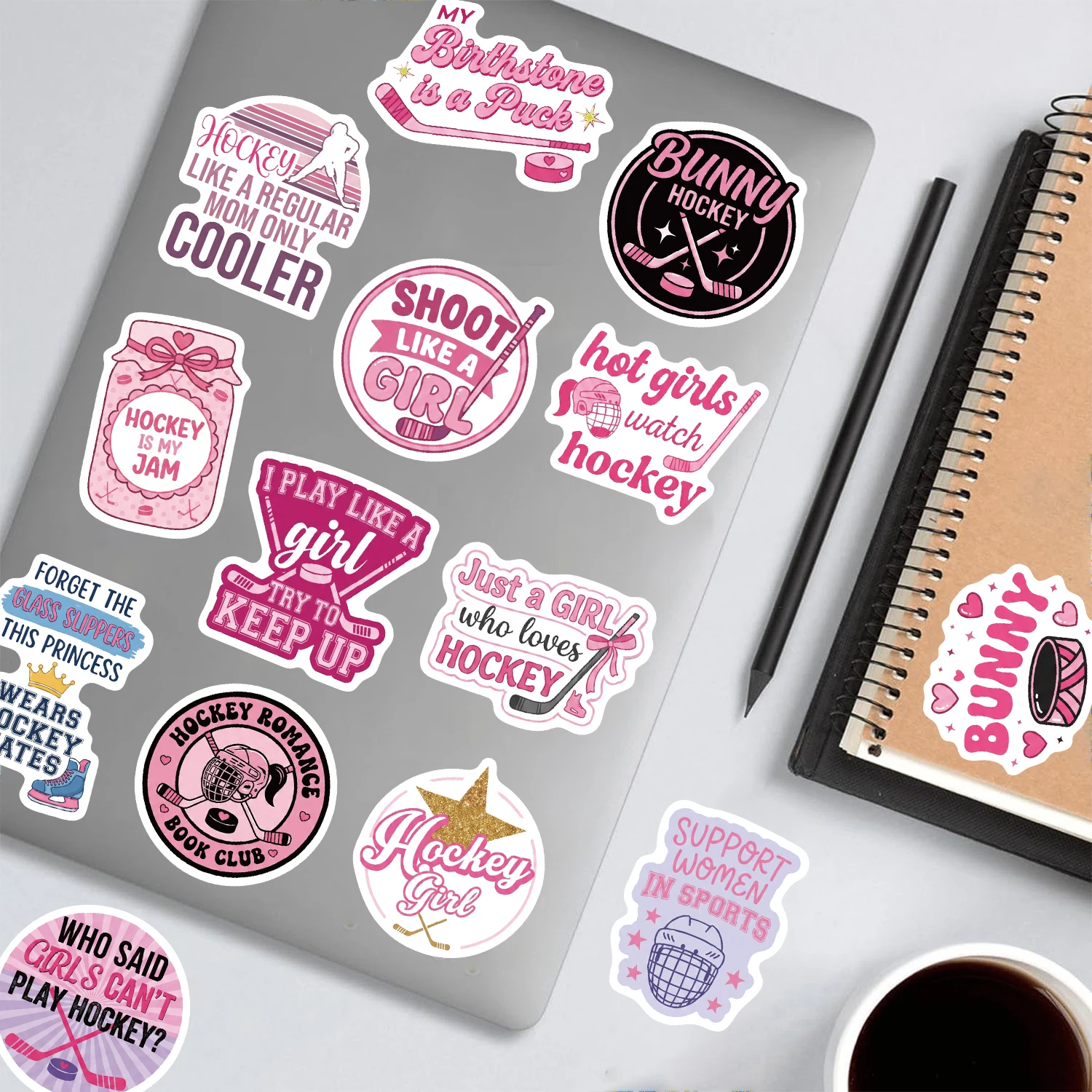 60PCS Ice Hockey Print Sticker Streetwear Speakers Scrapbooking Phone Laptop Guitar Computers Sticky Notes Gift Bar Sticker